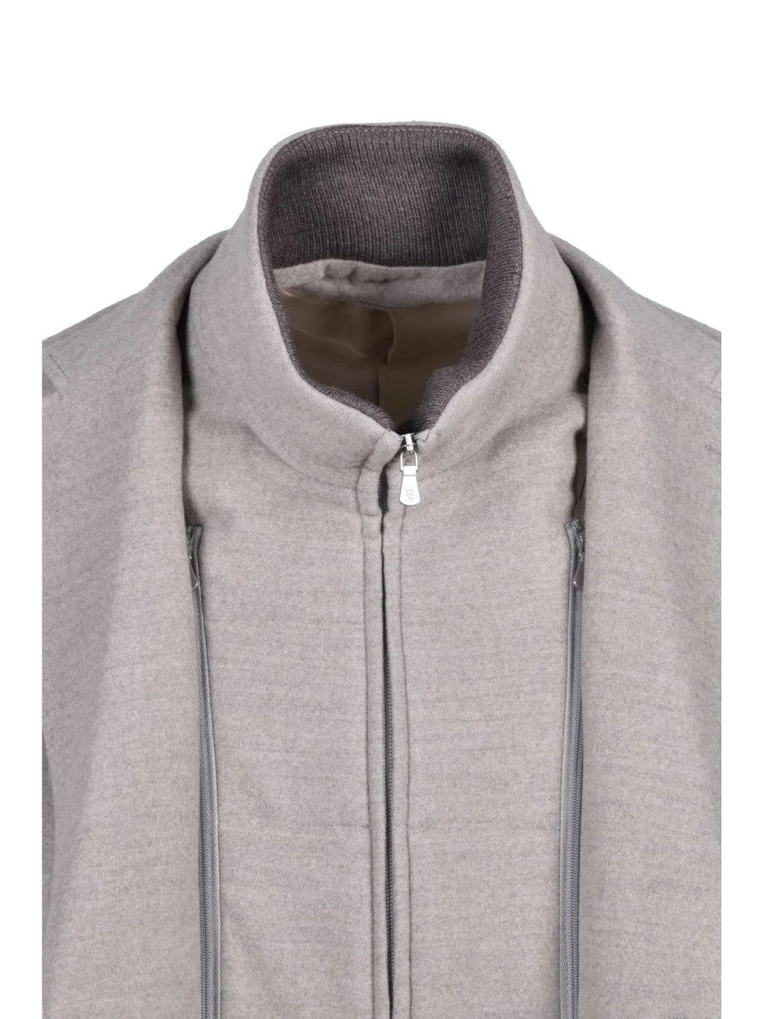Eleventy Light Grey Wool Coat