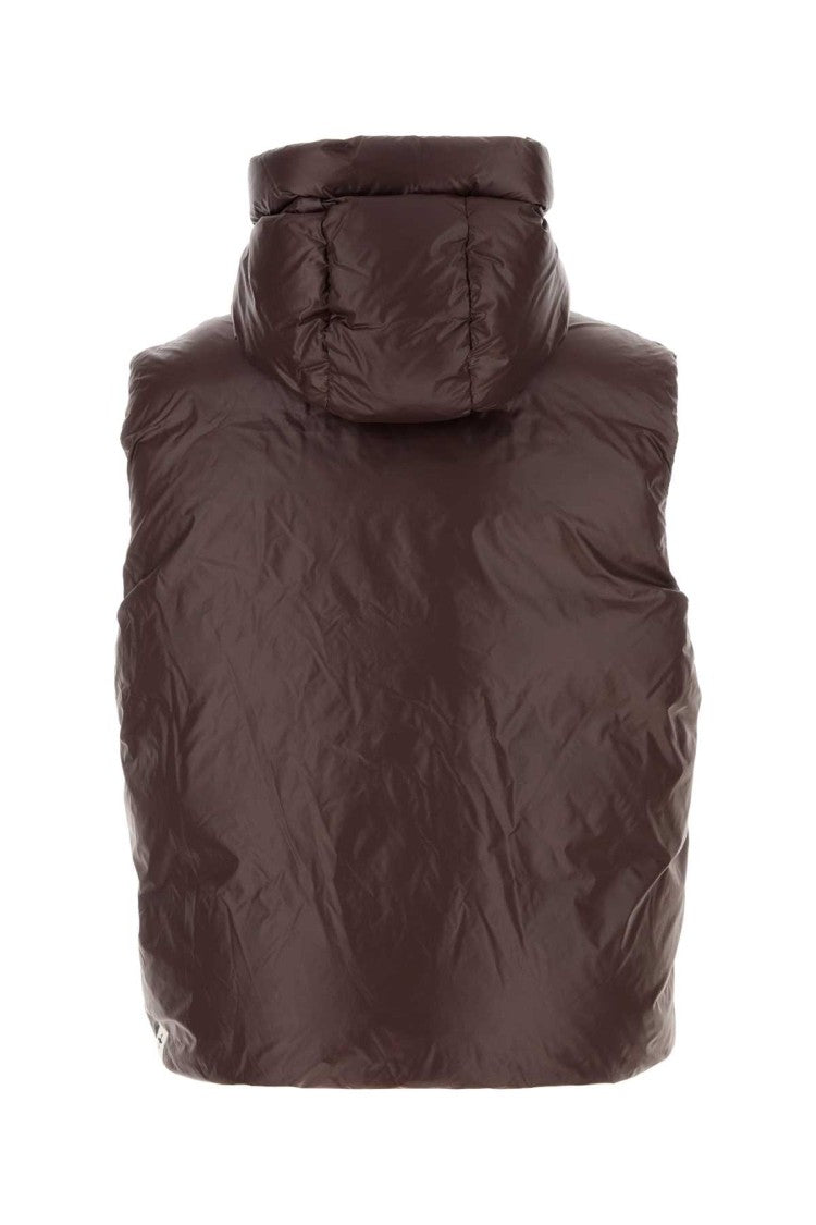 Jil Sander Brown Nylon Sleeveless Down Jacket