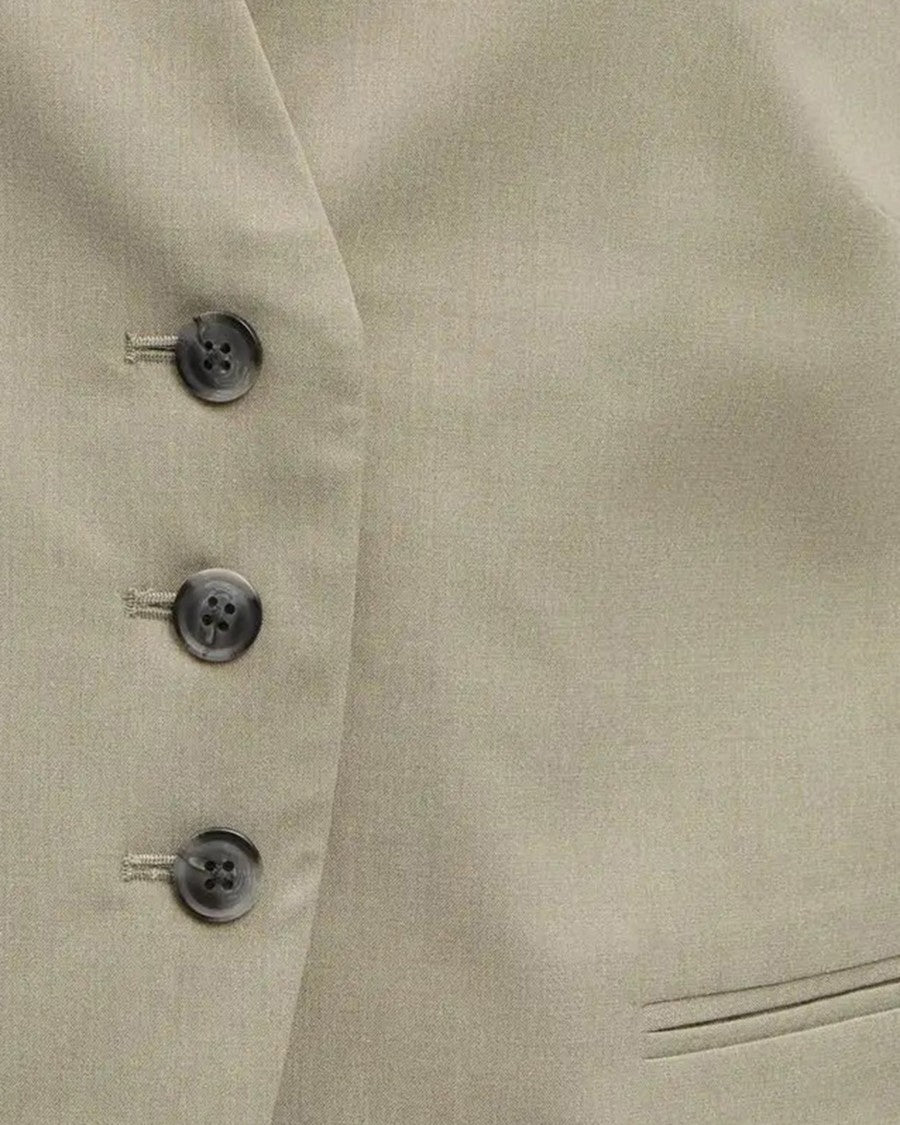 Samsøe Samsøe Melange Gilet With V-Neckline And Button Closure