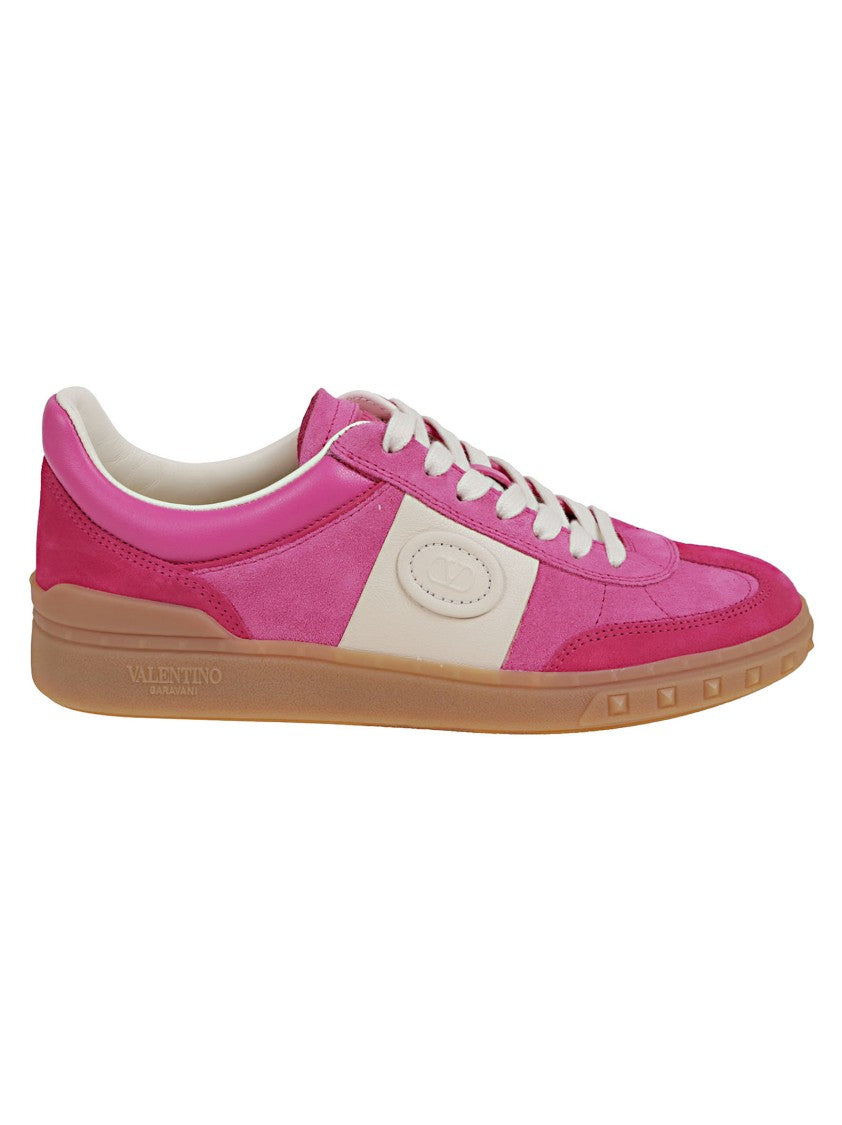 Valentino Vibrant Pink Calf Suede Sneakers