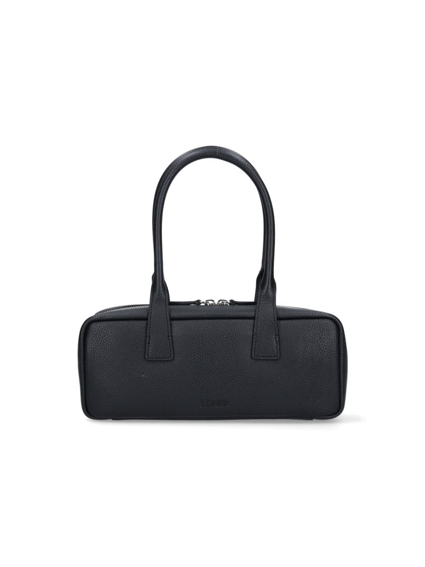Staud Textured Black Leather Shoulder Bag