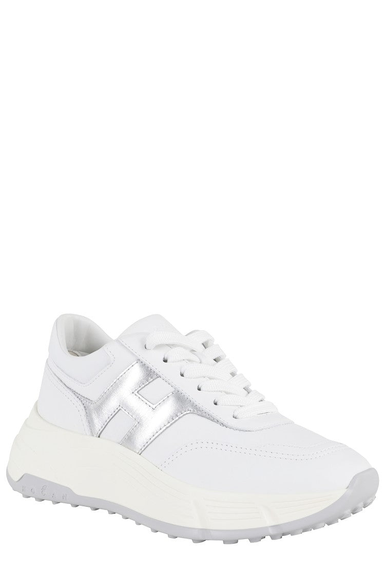 Hogan H669 Lace-Up Sneakers With Silver Logo Detail