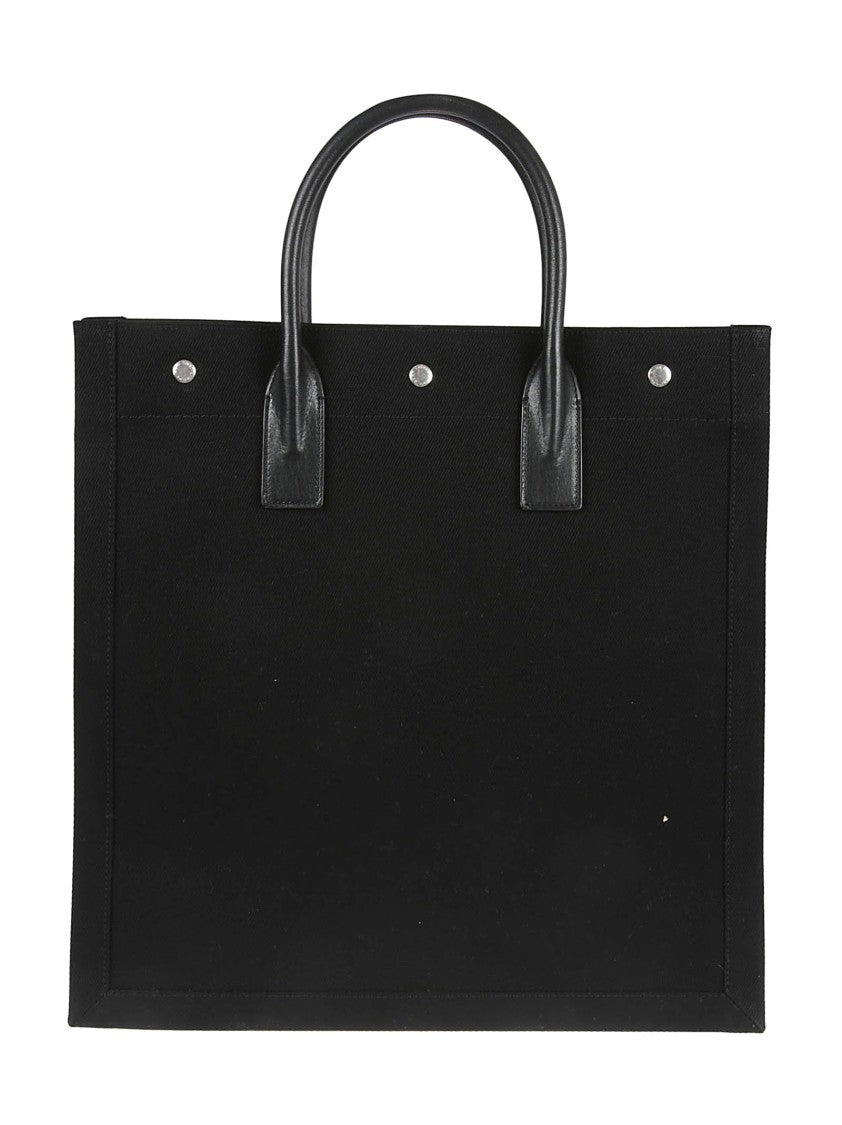 Saint Laurent Structured Black Canvas Tote