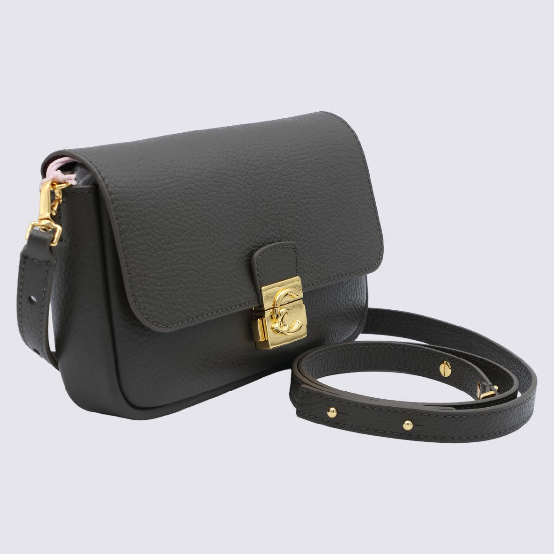 Coccinelle Pebbled Texture Crossbody Bag With Decorative Closure