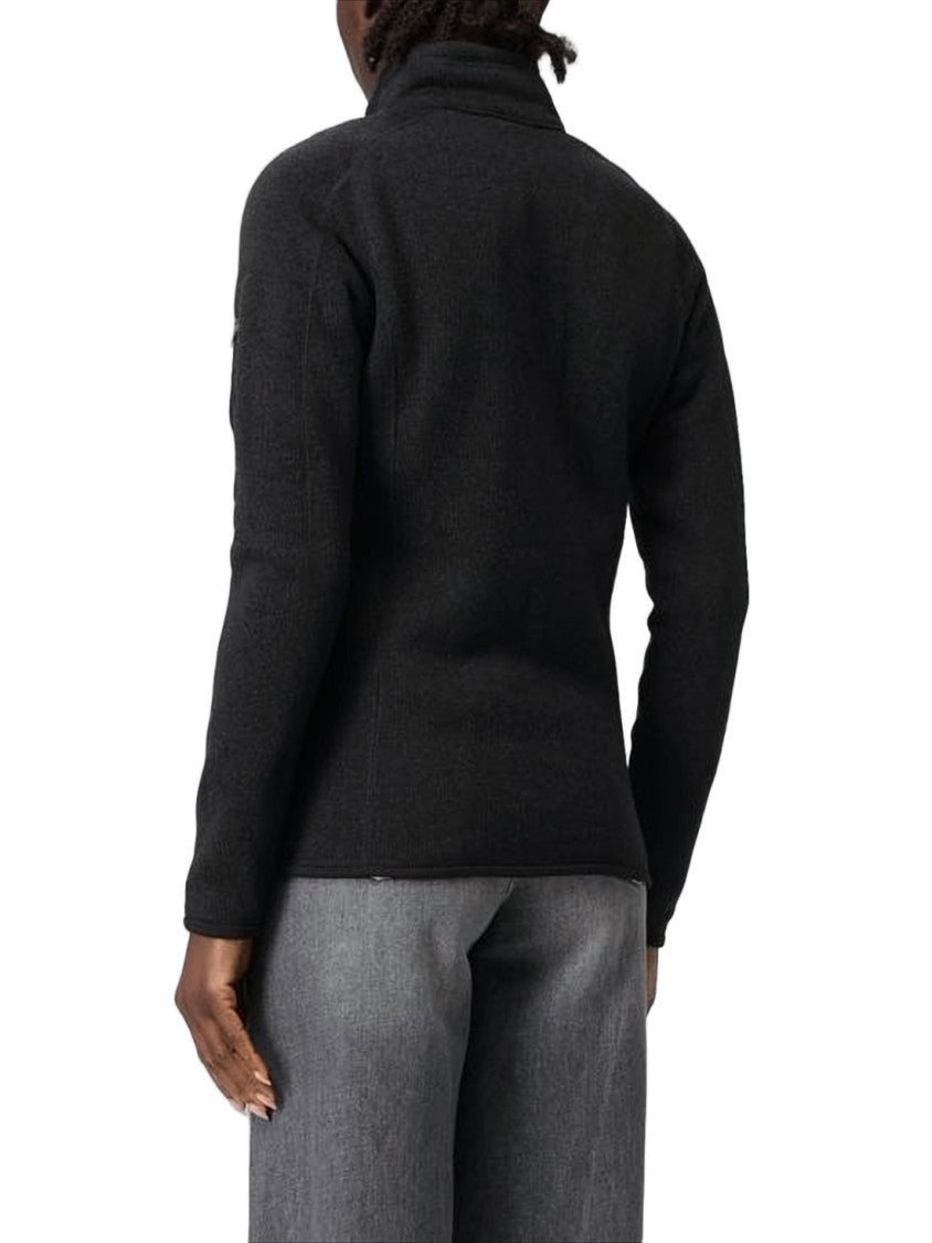 Patagonia High-Collar Black Jacket With Full Front Zipper