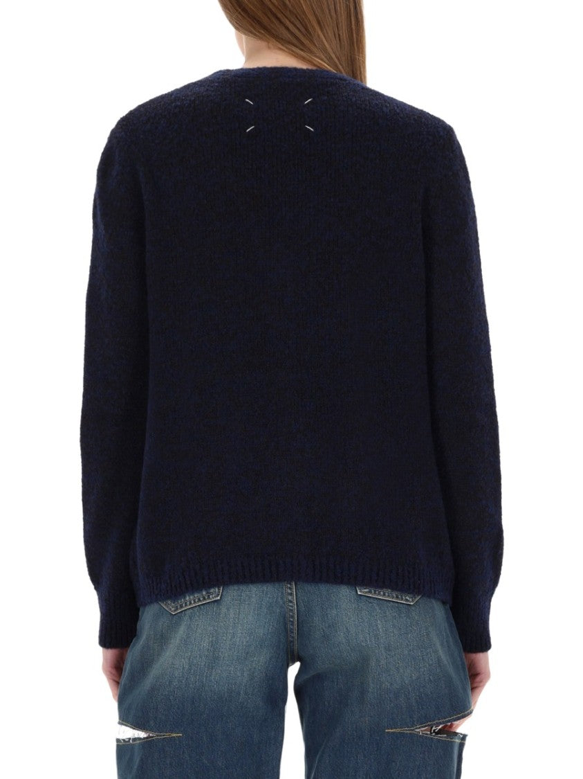 Maison Margiela Textured Knit V-Neck Cardigan