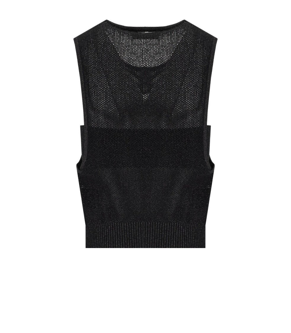 Elisabetta Franchi Black Knitted Lurex Top