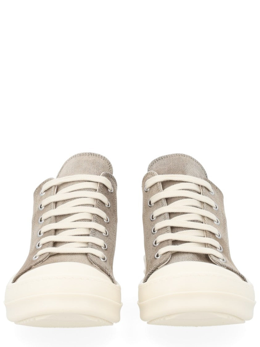 Drkshdw By Rick Owens Neutrals Low Faded Ridged Sole Sneakers
