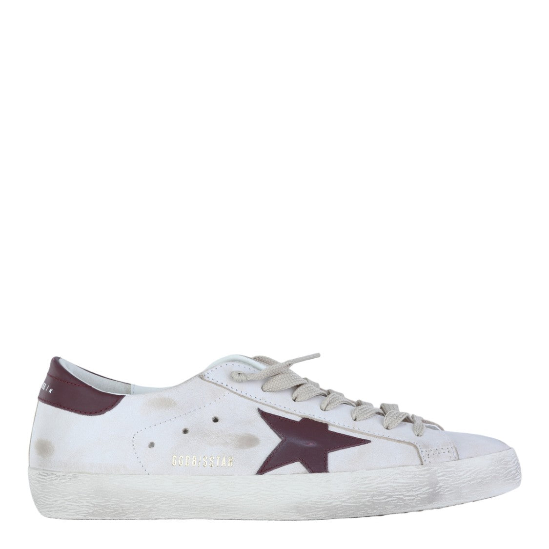 Golden Goose Worn-In White Leather Sneakers With Contrast Detail