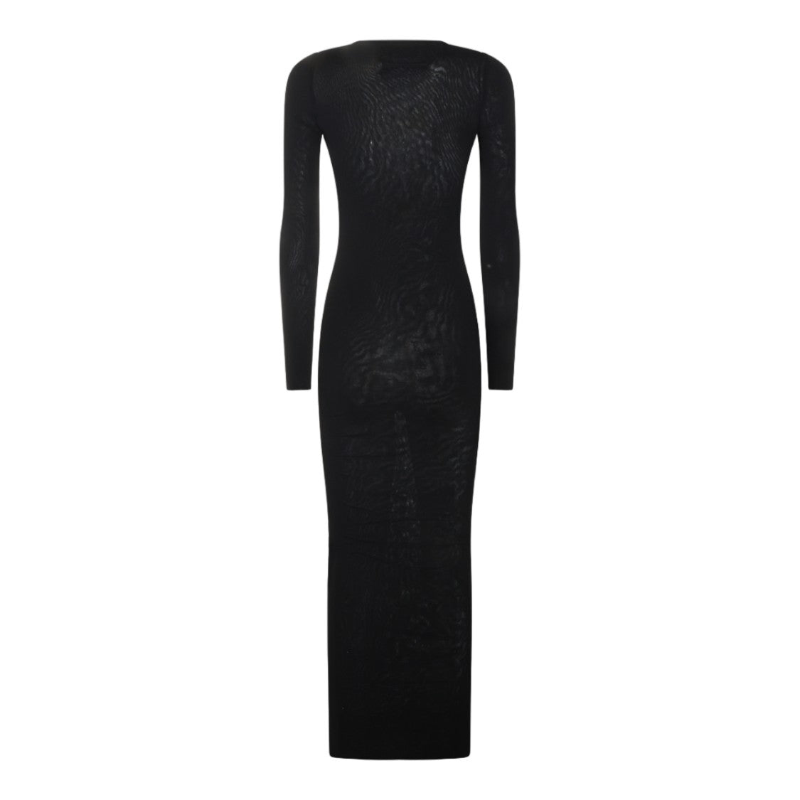 Jean Paul Gaultier Long Form-Fitting Dress With Textured Pattern And Signature Logo