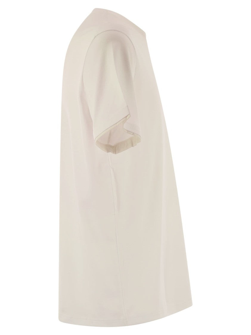 Herno Resort T-Shirt In Cotton And Light Stretch Nylon