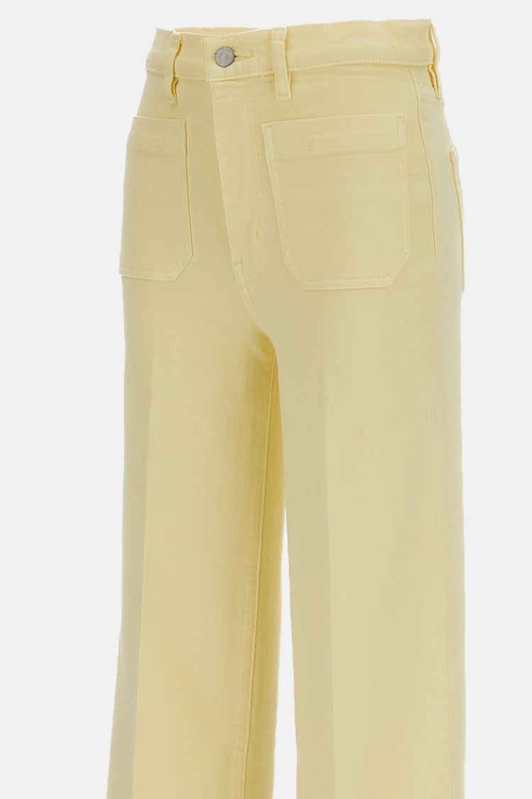 Frame High-Waisted Wide-Leg Trousers With Front Patch Pockets