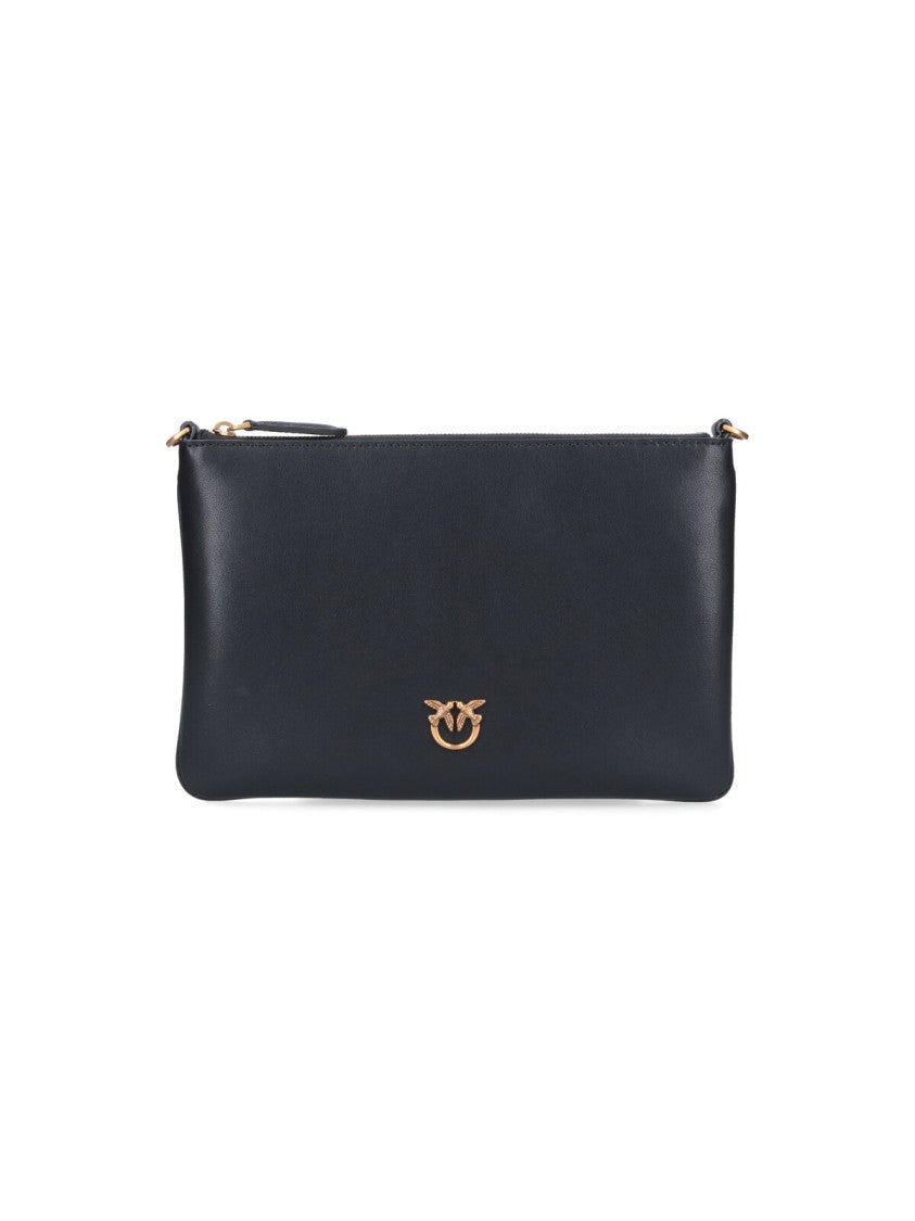 Pinko Shoulder Bag In Smooth Black Leather