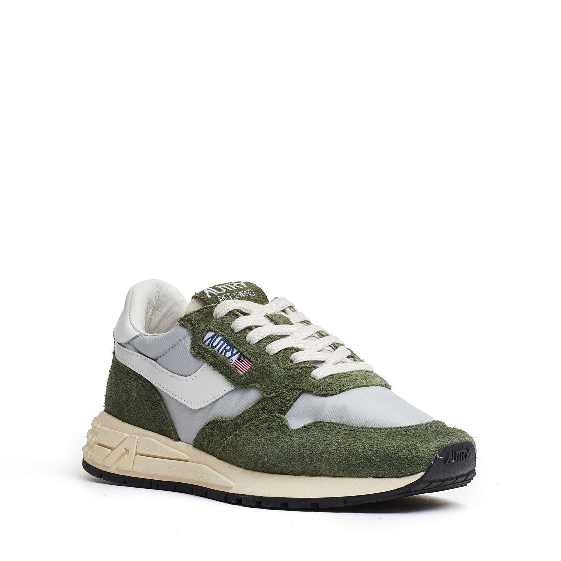 Autry White/Grey/Olive Reelwind Low Sneakers