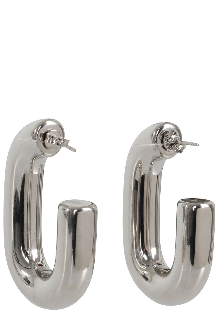 Rabanne Silver Xl Link Hoops Oversized Brass Hoop Earrings