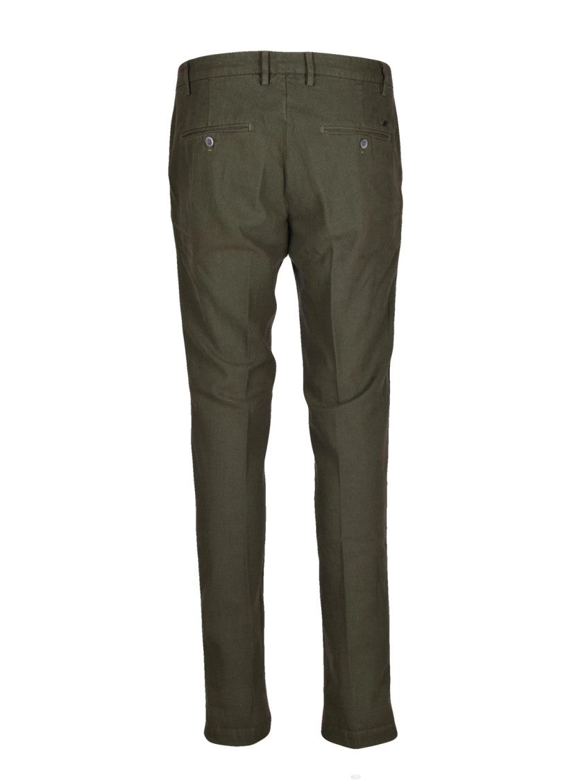 Mason's Military Green Stretch Cotton-Blend Pants
