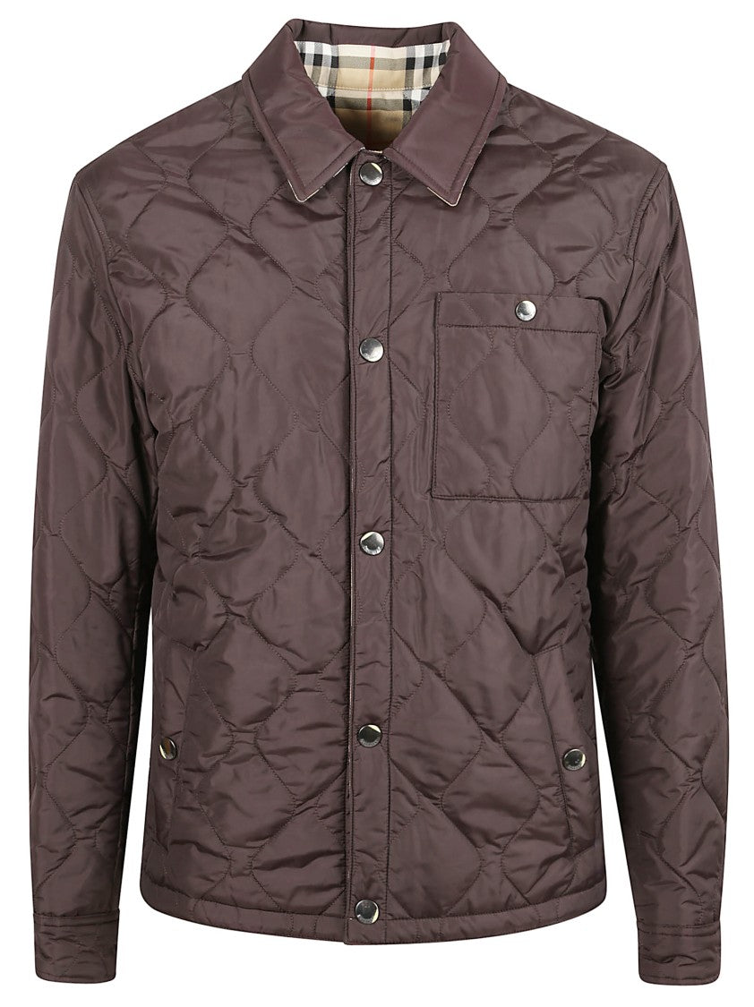 Burberry Quilted Brighton Down Jacket With Classic Collar