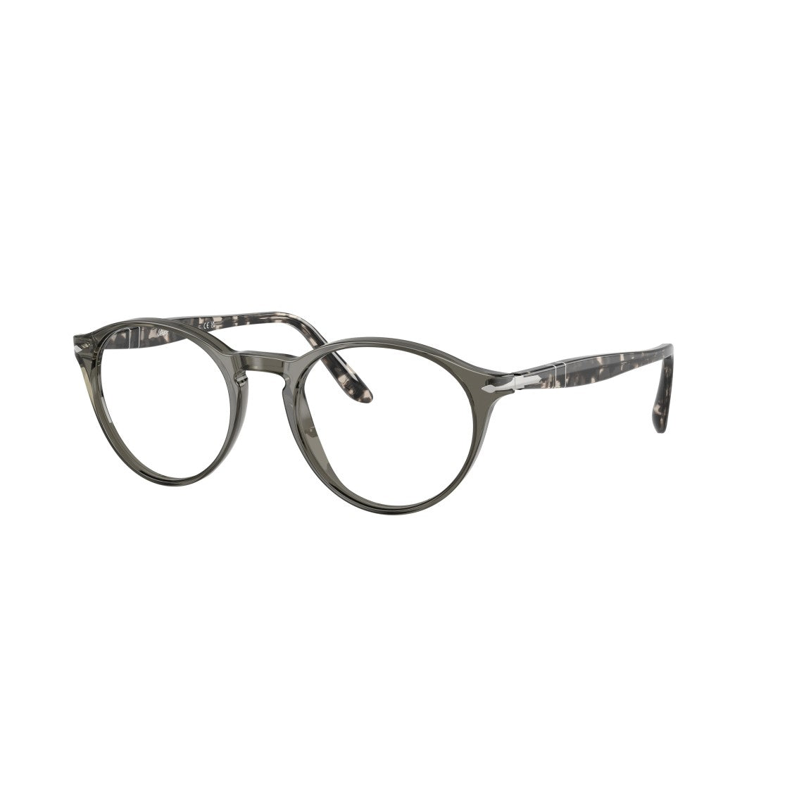 Persol 0Po3092v Rounded Acetate Eyeglasses With Patterned Temples