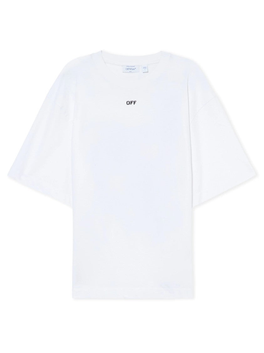 Off-White White Paint Arrow Print Cotton T-Shirt