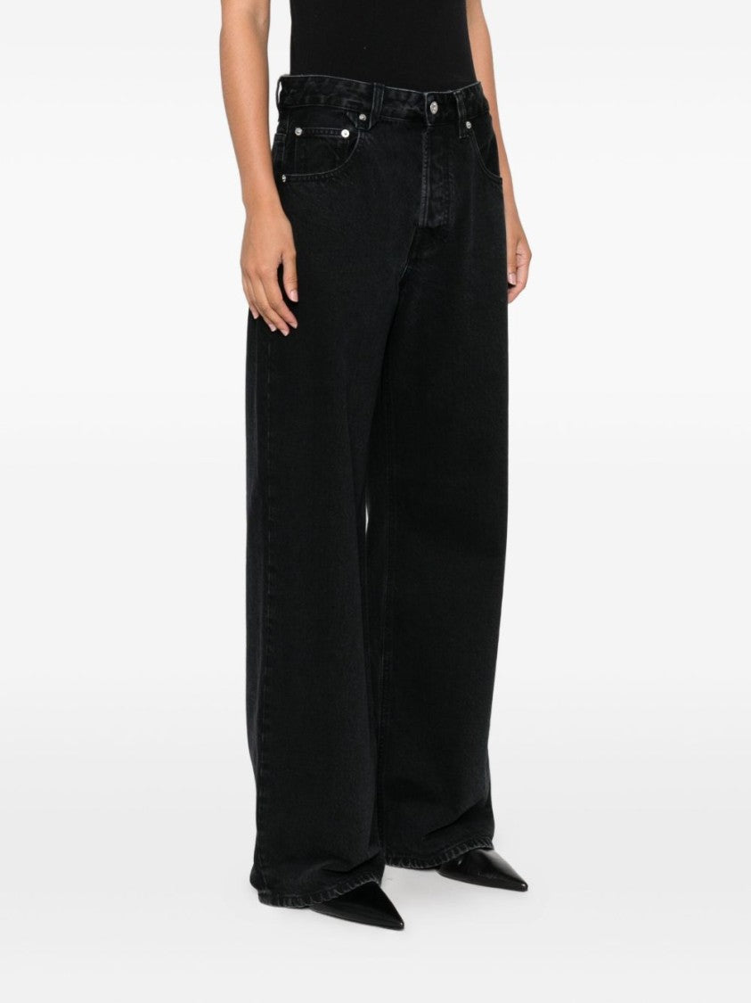 Jacquemus Wide-Leg High-Waist Denim Jeans With Tonal Stitching