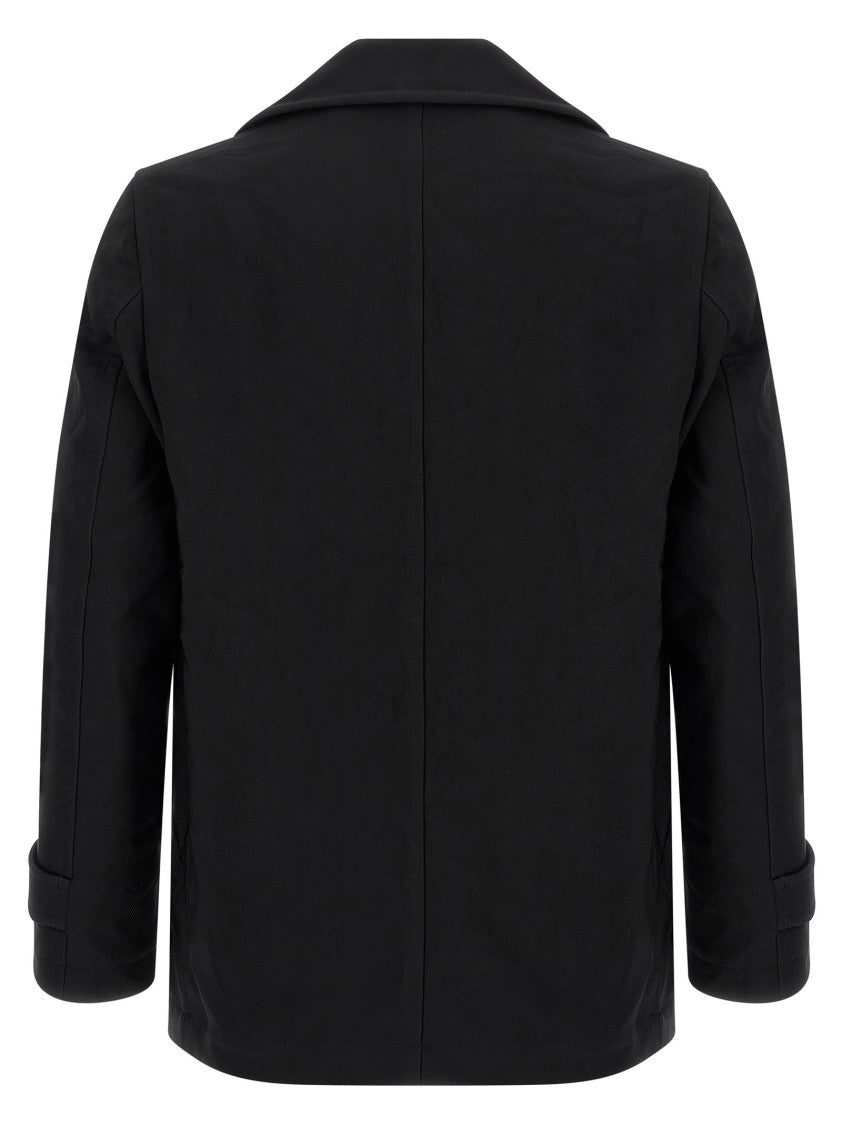 Comme Des Garçons Double-Breasted Canvas Caban Jacket With Quilted Lining