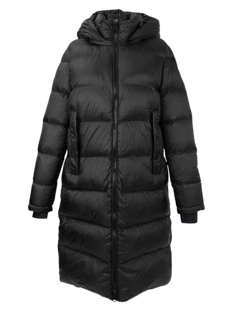 Sergio Moretti Long Padded Puffer Jacket With Hood And Ribbed Cuffs
