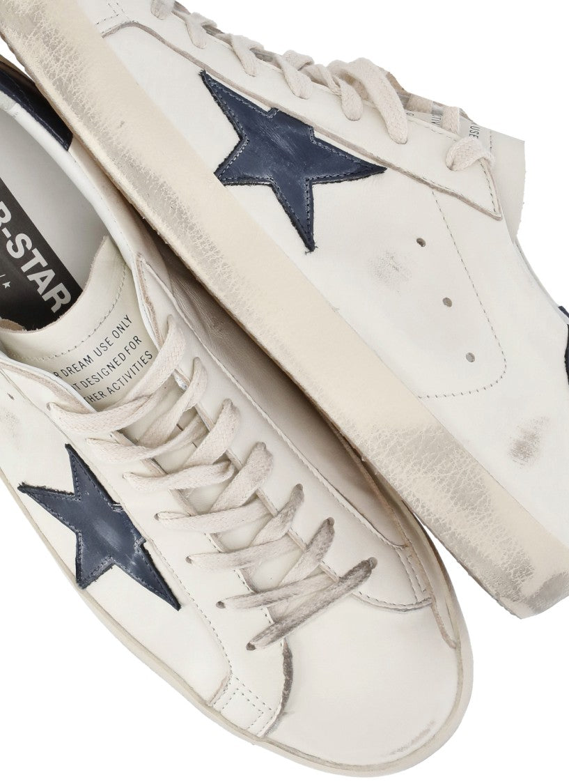 Golden Goose Ivory Smooth Leather Sneakers