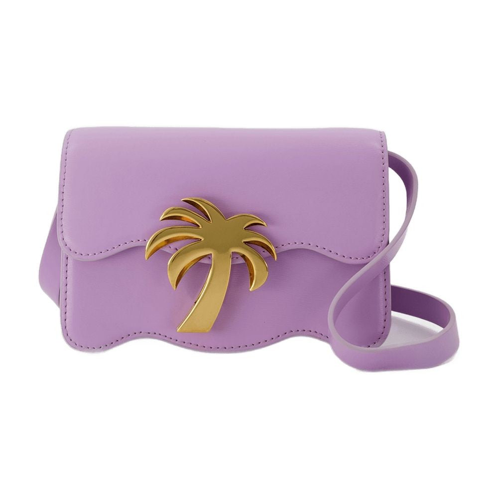 Palm Angels Palm Beach Bag Pm In Lilac And Gold Leather