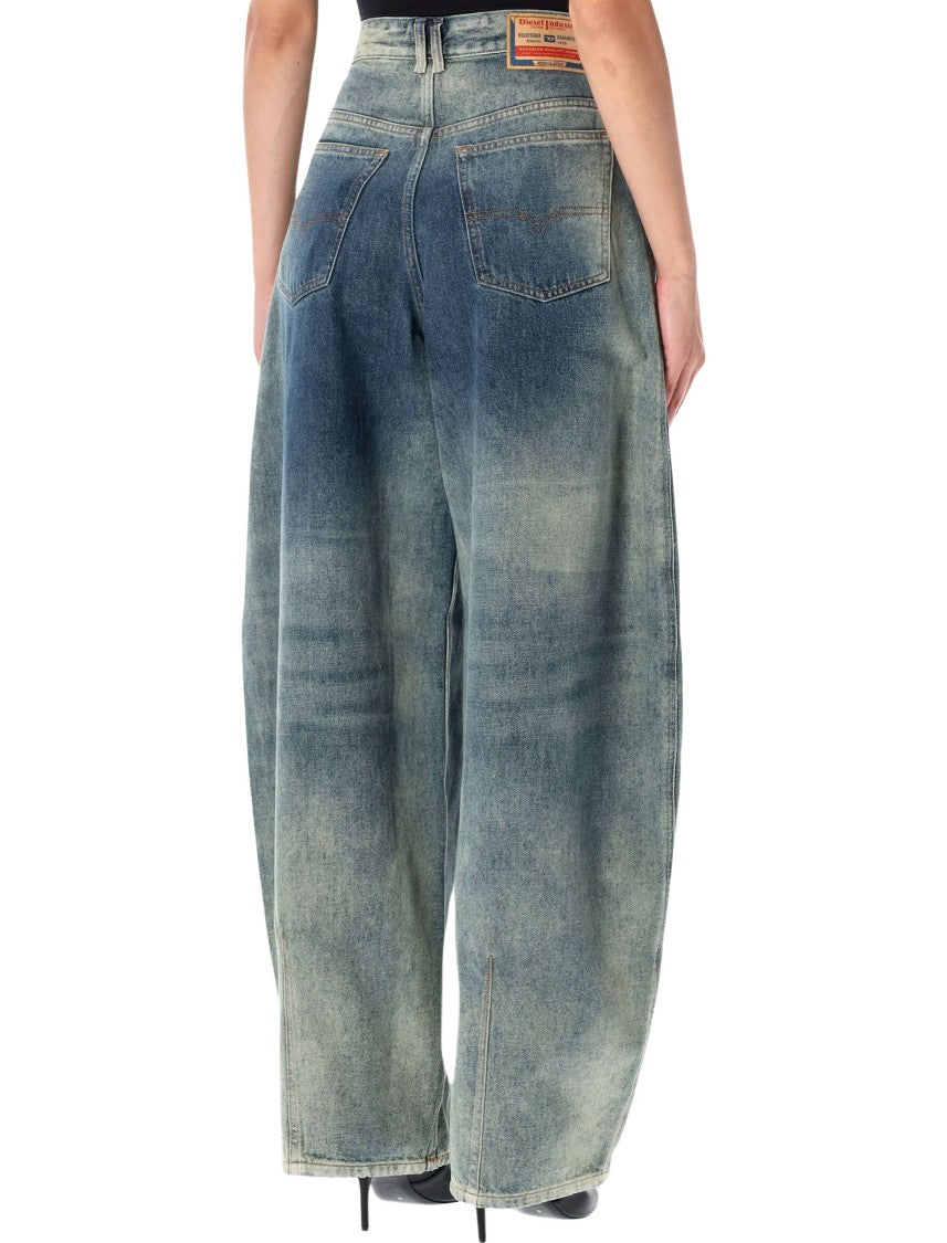 Diesel Wide-Leg Denim Pants With High Waist