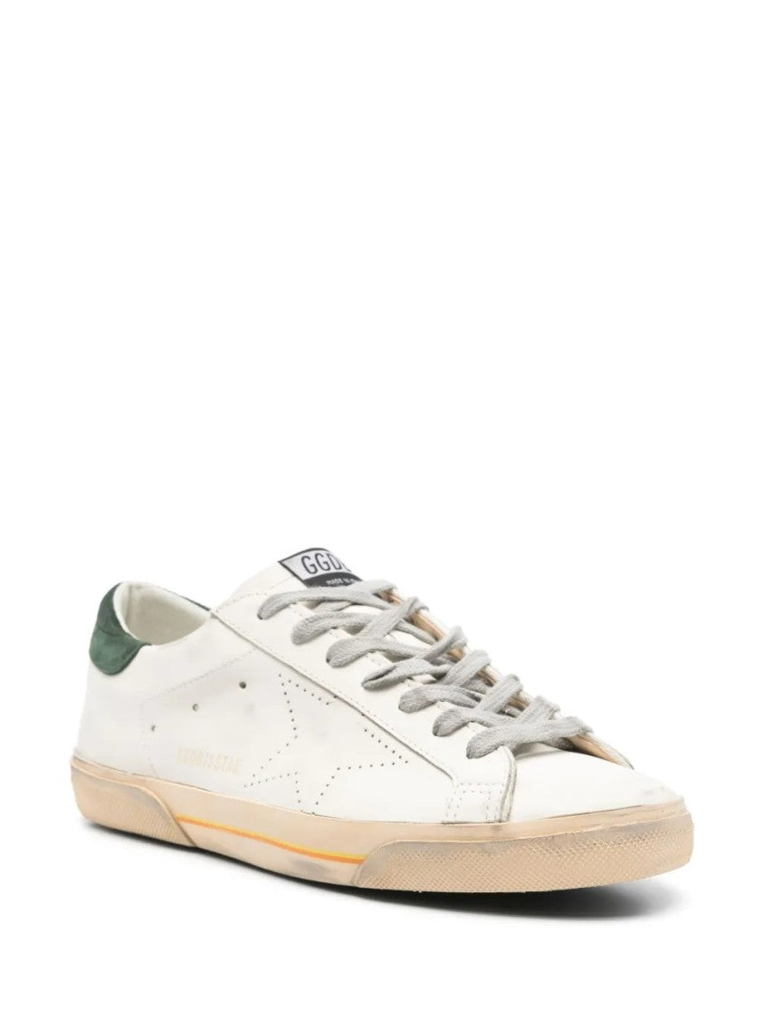 Golden Goose Low-Top Distressed Leather Sneakers With Suede Heel Tab