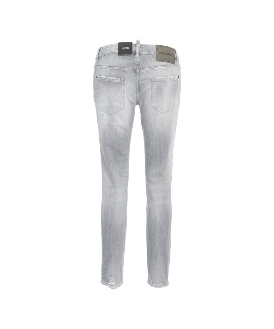 Dsquared2 Distressed Low-Waist Skinny Jeans