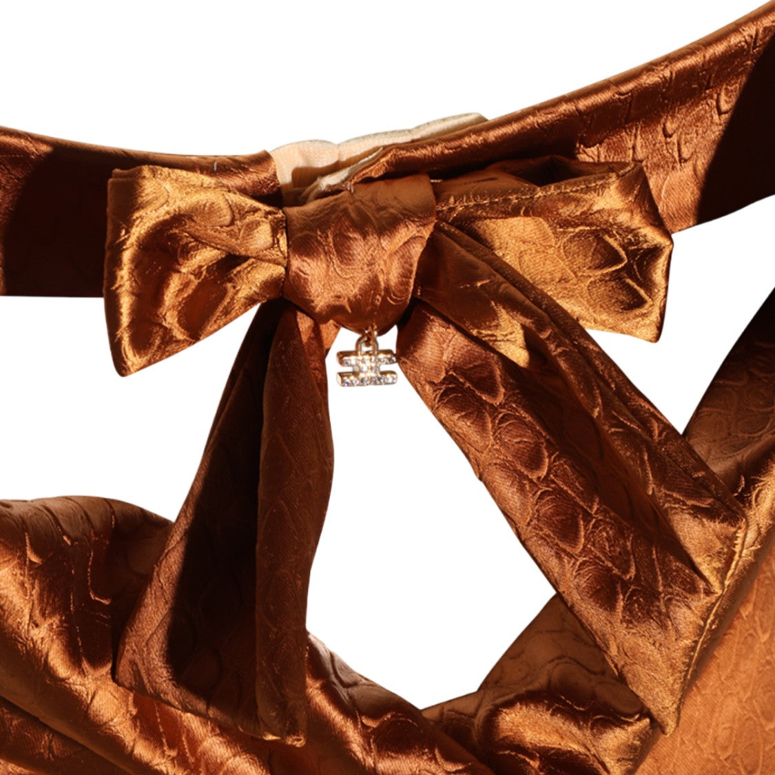 Elisabetta Franchi Floor-Length Embossed Bow Dress