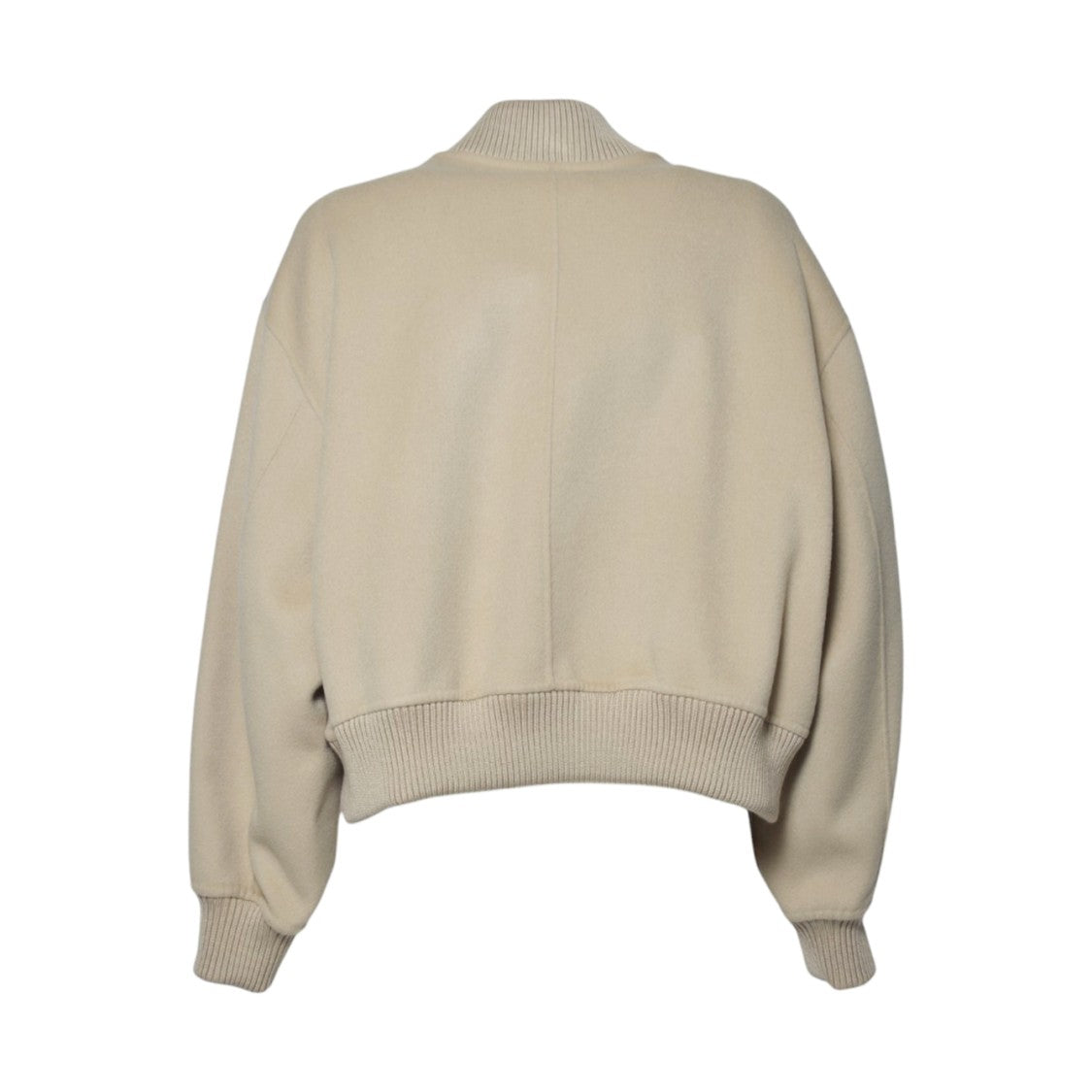 Max Mara Cropped Bomber Jacket With Ribbed Collar
