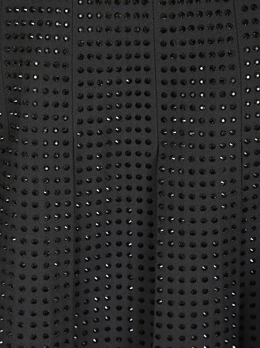 Pinko Structured Black Mini Skirt With Pleated Design