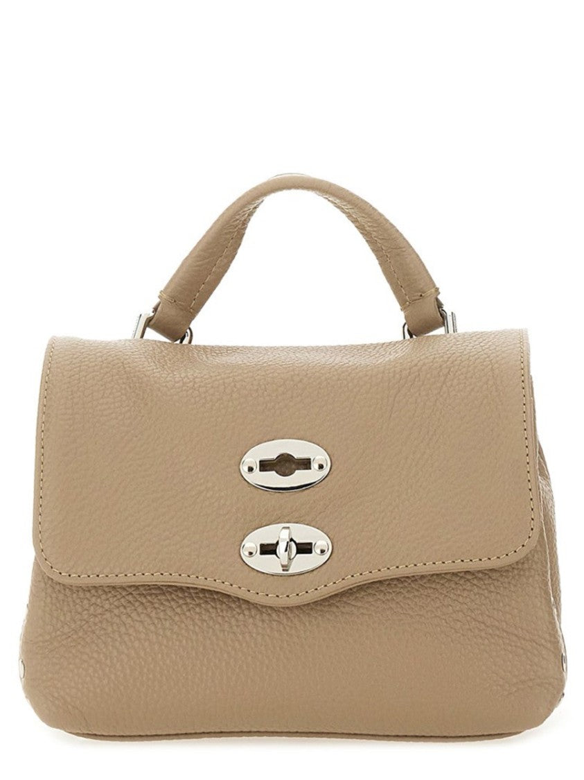 Zanellato Compact Textured Leather Handbag With Dual Closure