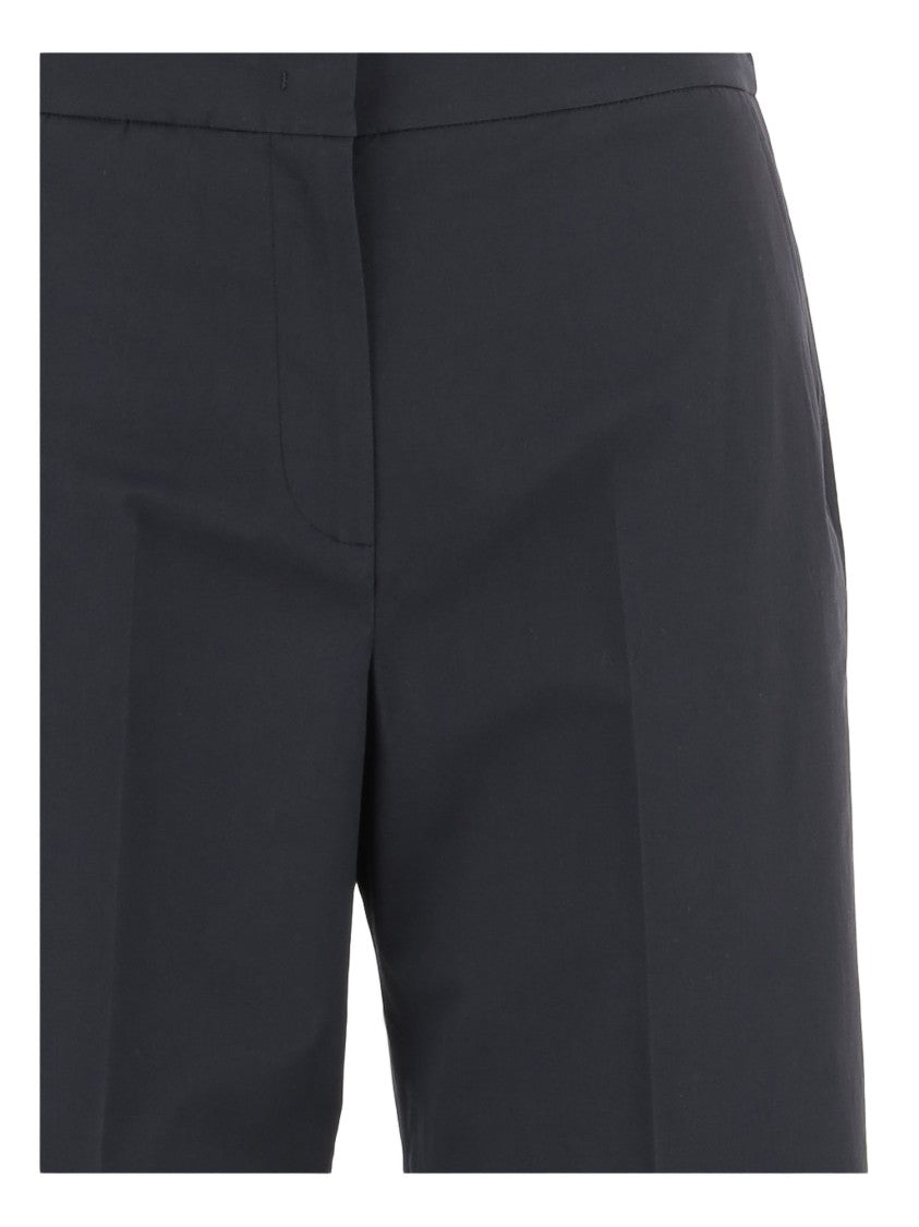 Ql2 Wide-Leg Navy Trousers With Elasticated Back