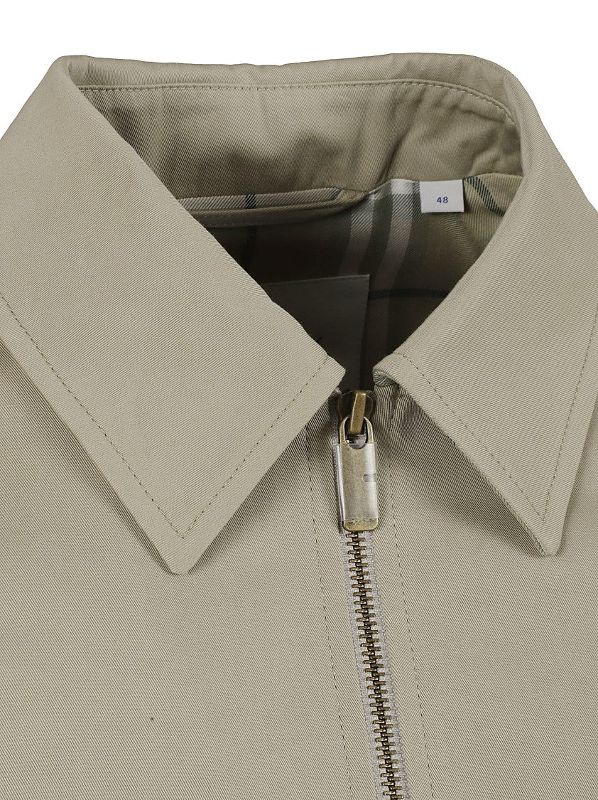 Burberry Zip-Front Coat With Ribbed Detail