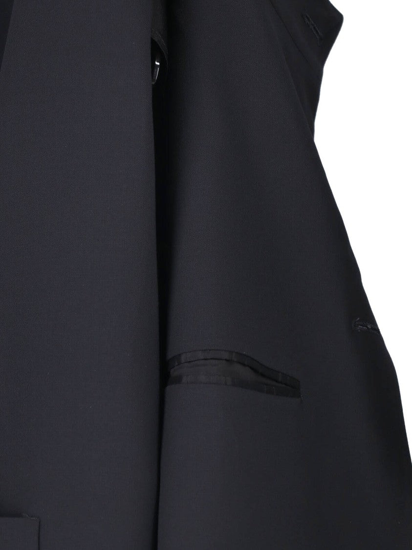 Giorgio Armani Black Virgin Wool Single-Breasted Blazer