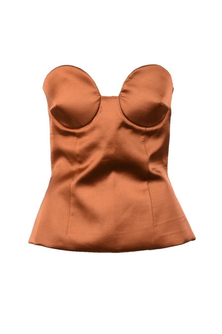 Nine Minutes Bronze Shiny Effect Blouse