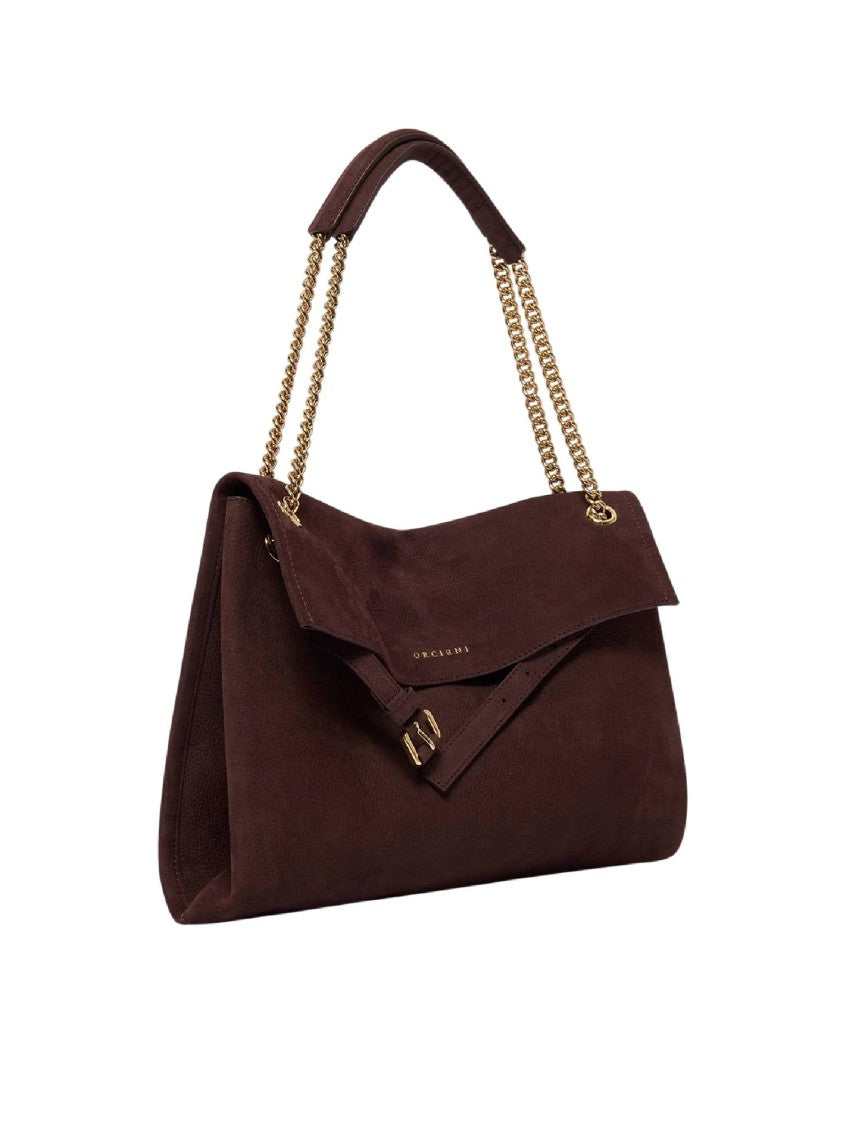 Claudio Orciani Venus Nabucco Midi Nubuck Leather Shoulder Bag