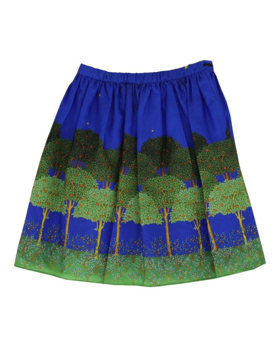 Gucci Embroidered Silk Skirt