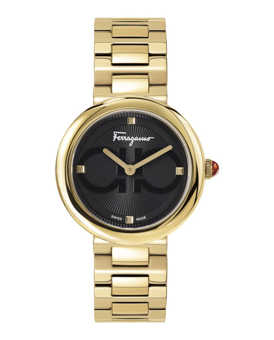 Ferragamo Swiss Made Quartz Bracelet Watch With Sunray Dial