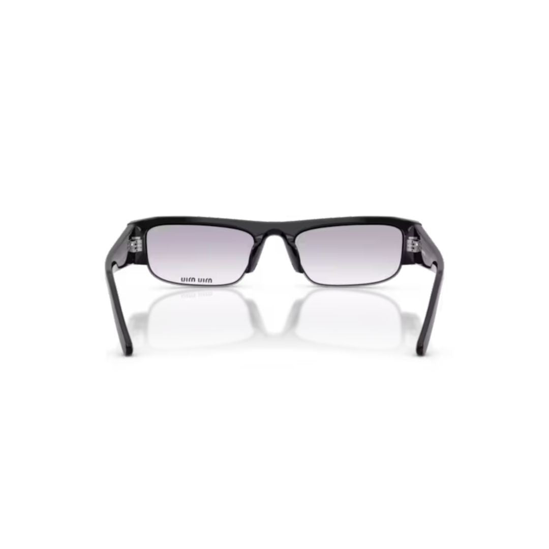 Miu Miu Rectangular Sunglasses With Glossy Black Acetate Frame