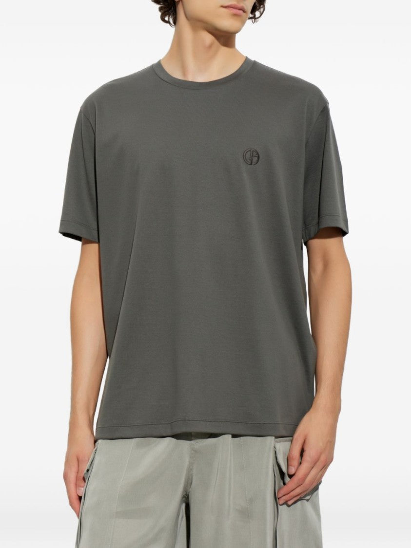 Giorgio Armani Grey Relaxed-Fit Cotton T-Shirt