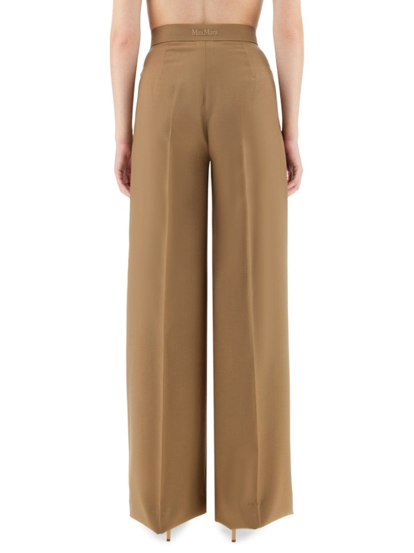 Max Mara Flowing Wide Pants With High Waist And Subtle Pleats