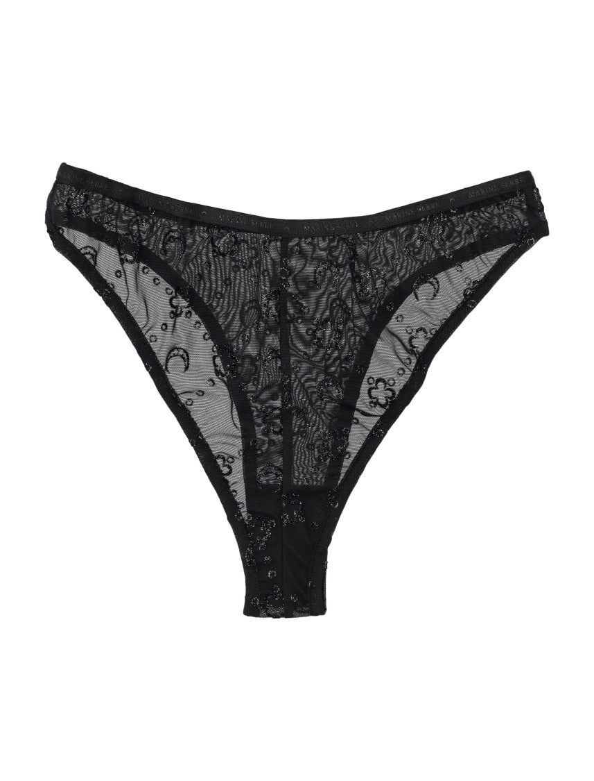 Marine Serre Mesh Flock Brief Glitter
