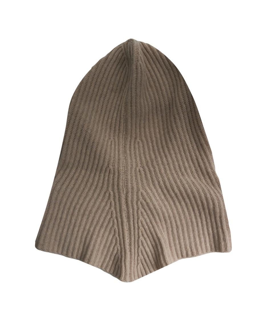 Pinko Beige Ribbed Knit Balaclava