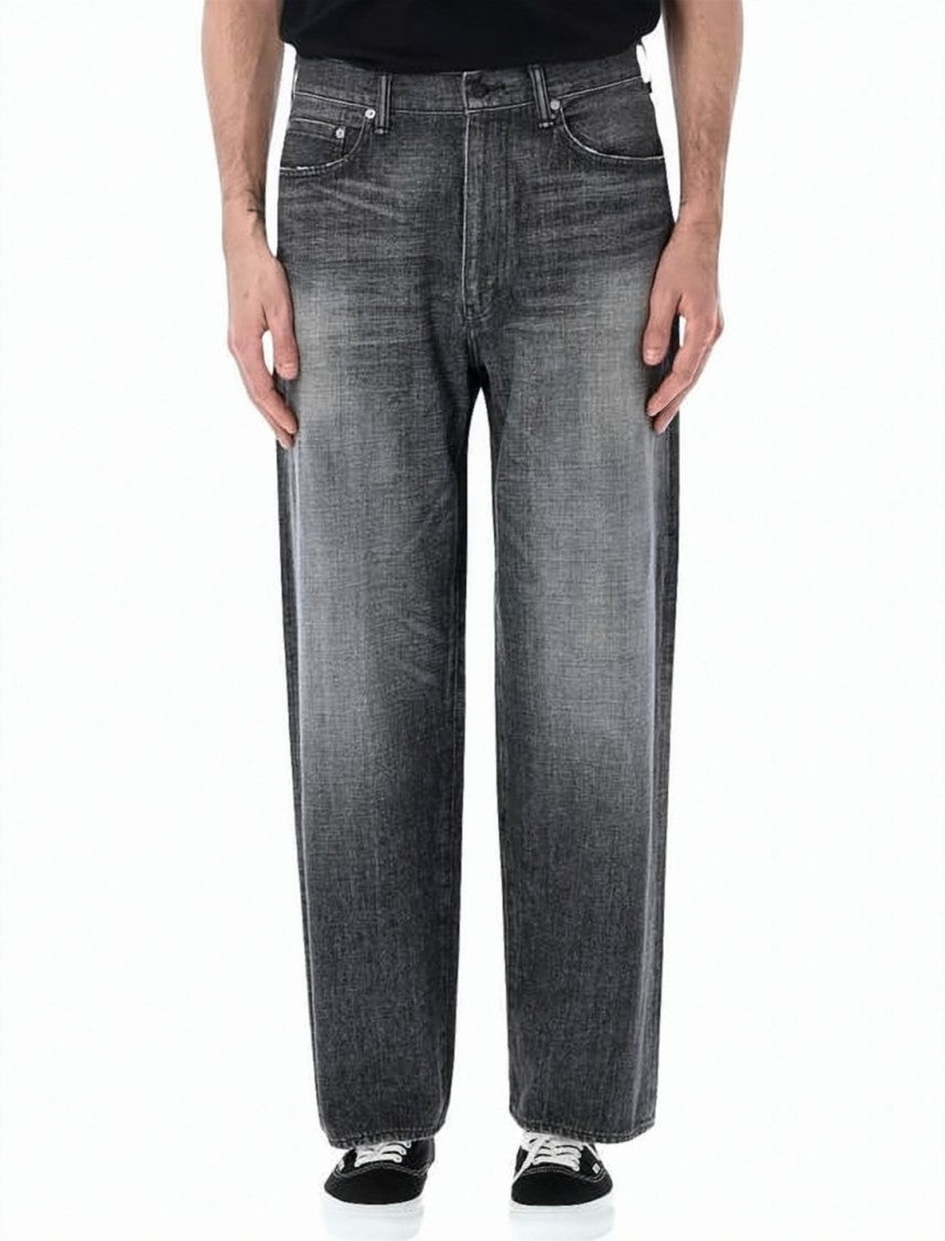 Nanamica Black Relaxed Straight-Leg Faded Denim Pants
