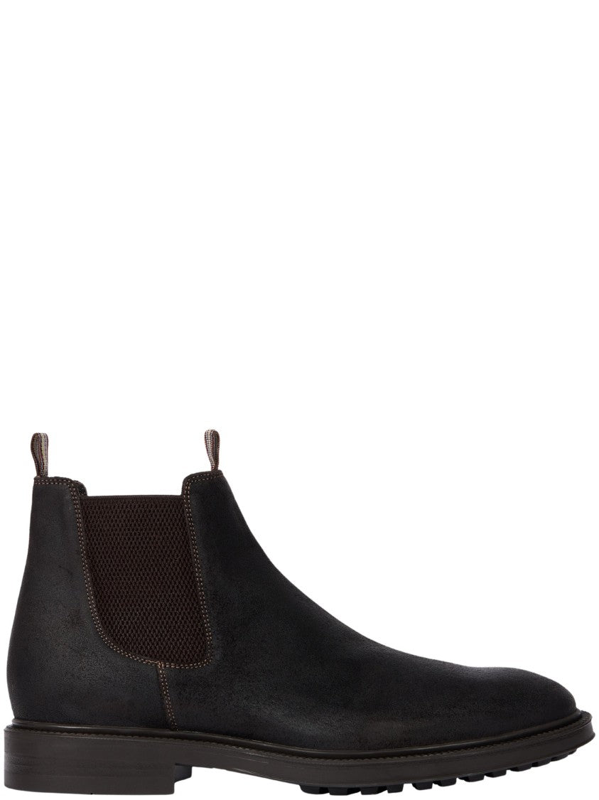 Paul Smith Black Multicolor Detail Leather Sidney Chelsea Boots