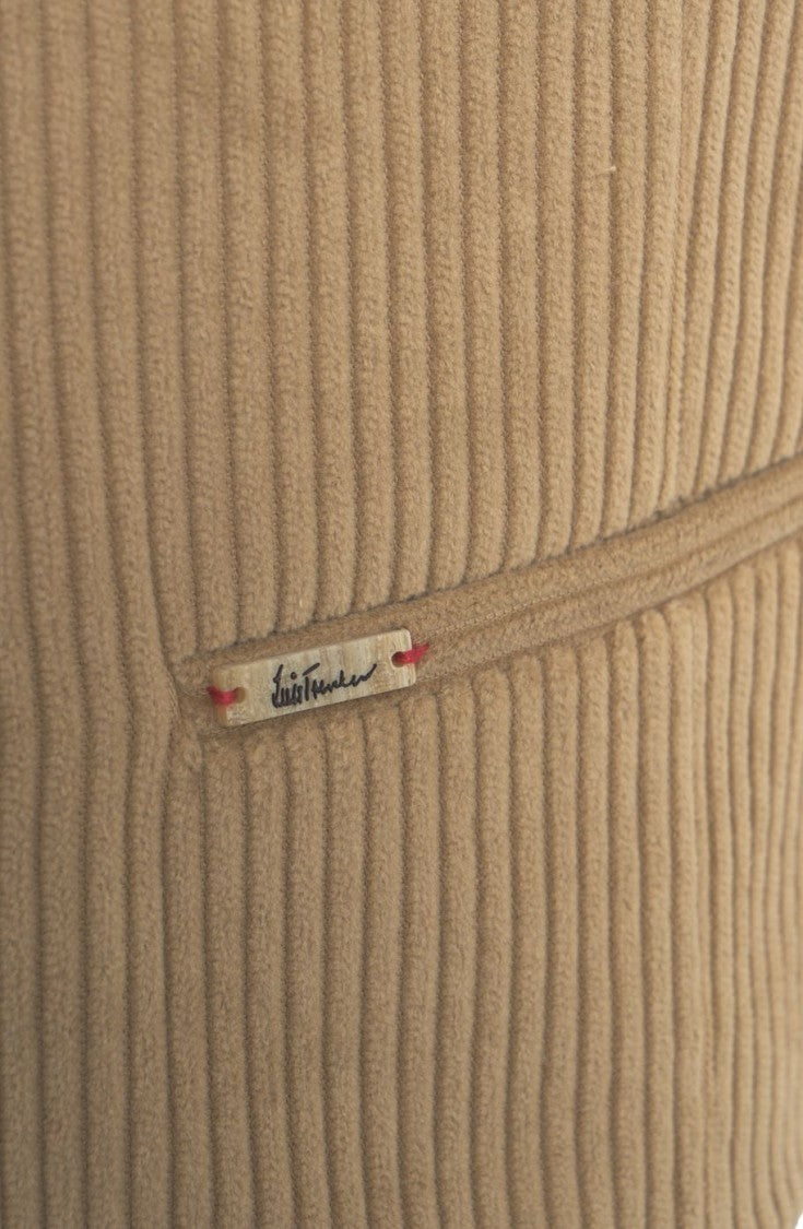 Luis Trenker Fine Corduroy Waistcoat With Classic V-Neck And Button Closure